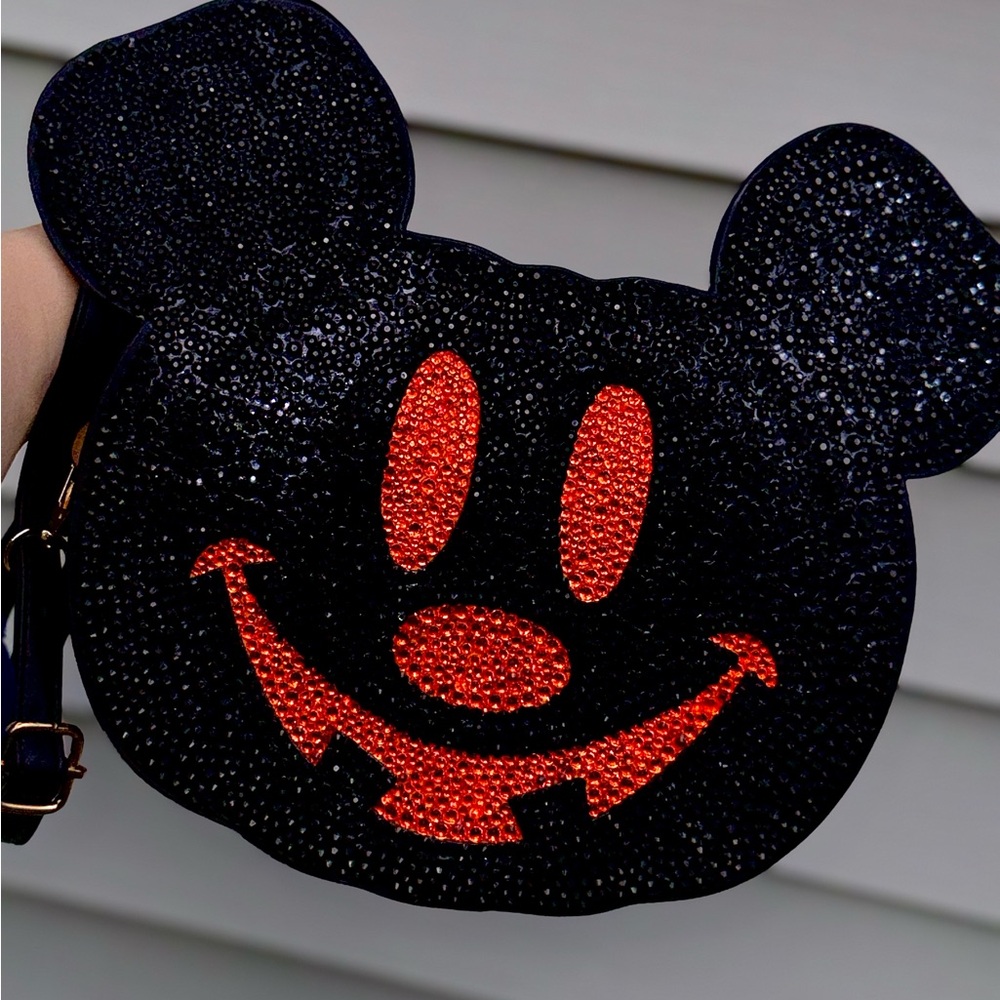 CUSTOM bedazzled Micky Pumpkin Cross body Bag
